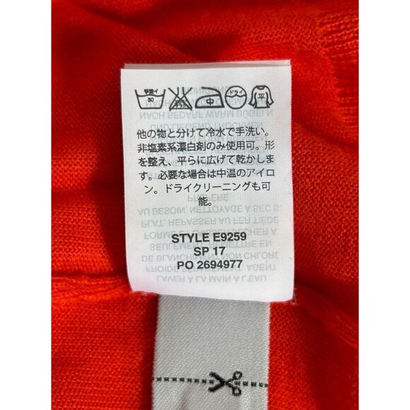J. Crew Collection Italian Cashmere V-Neck Sweater In Orange - Sz M - New - Picture 6 of 6